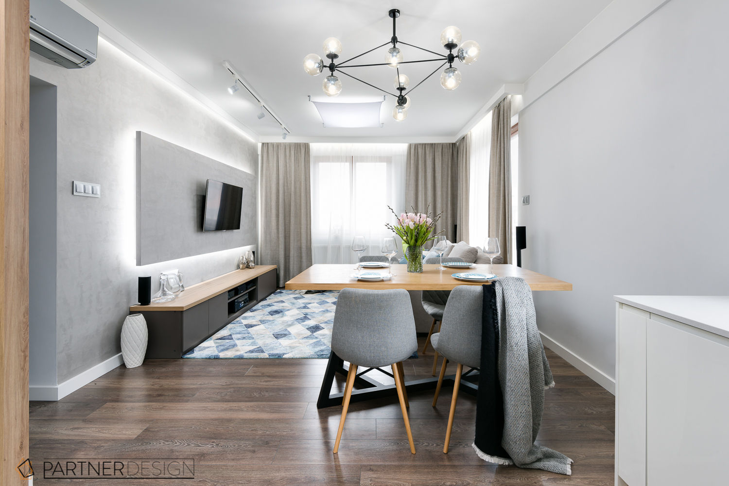 Apartament Dąbie, Q2Design Q2Design Modern Yemek Odası