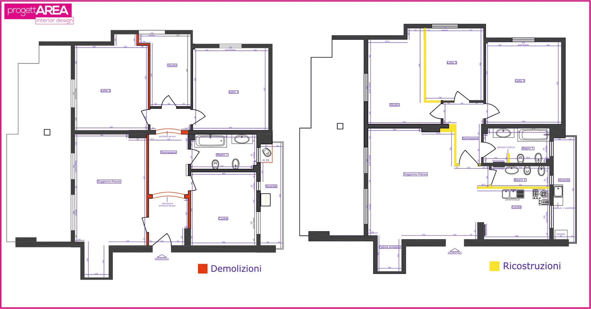 Ristrutturazione casa privata Taranto, progettAREA interni & design progettAREA interni & design Salas / recibidores