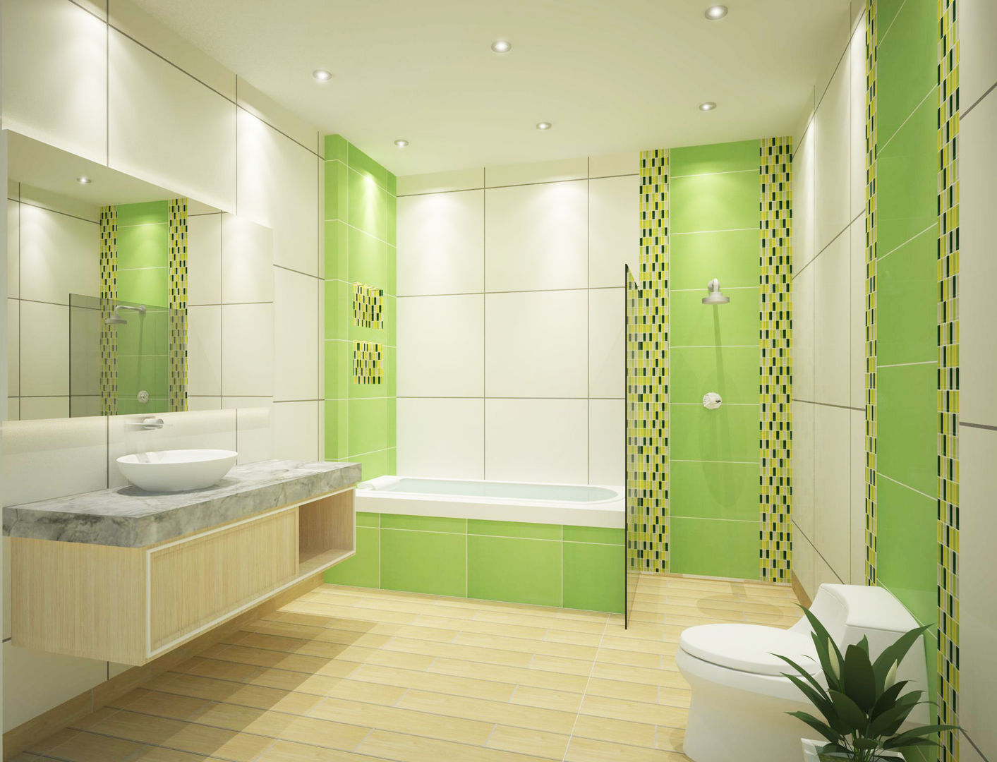 Bathroom 3D Design #26 homify ห้องน้ำ ของตกแต่ง