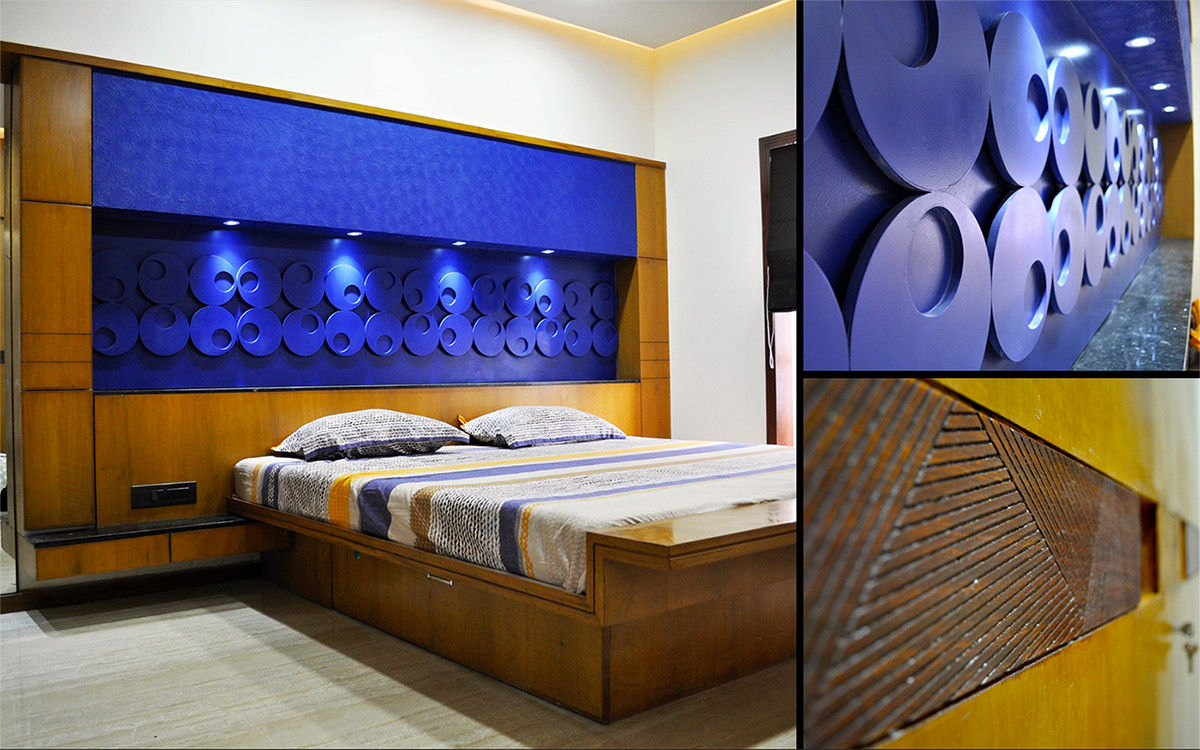 Interior of Nikhil Prajapati, Architects at Work Architects at Work Modern style bedroom