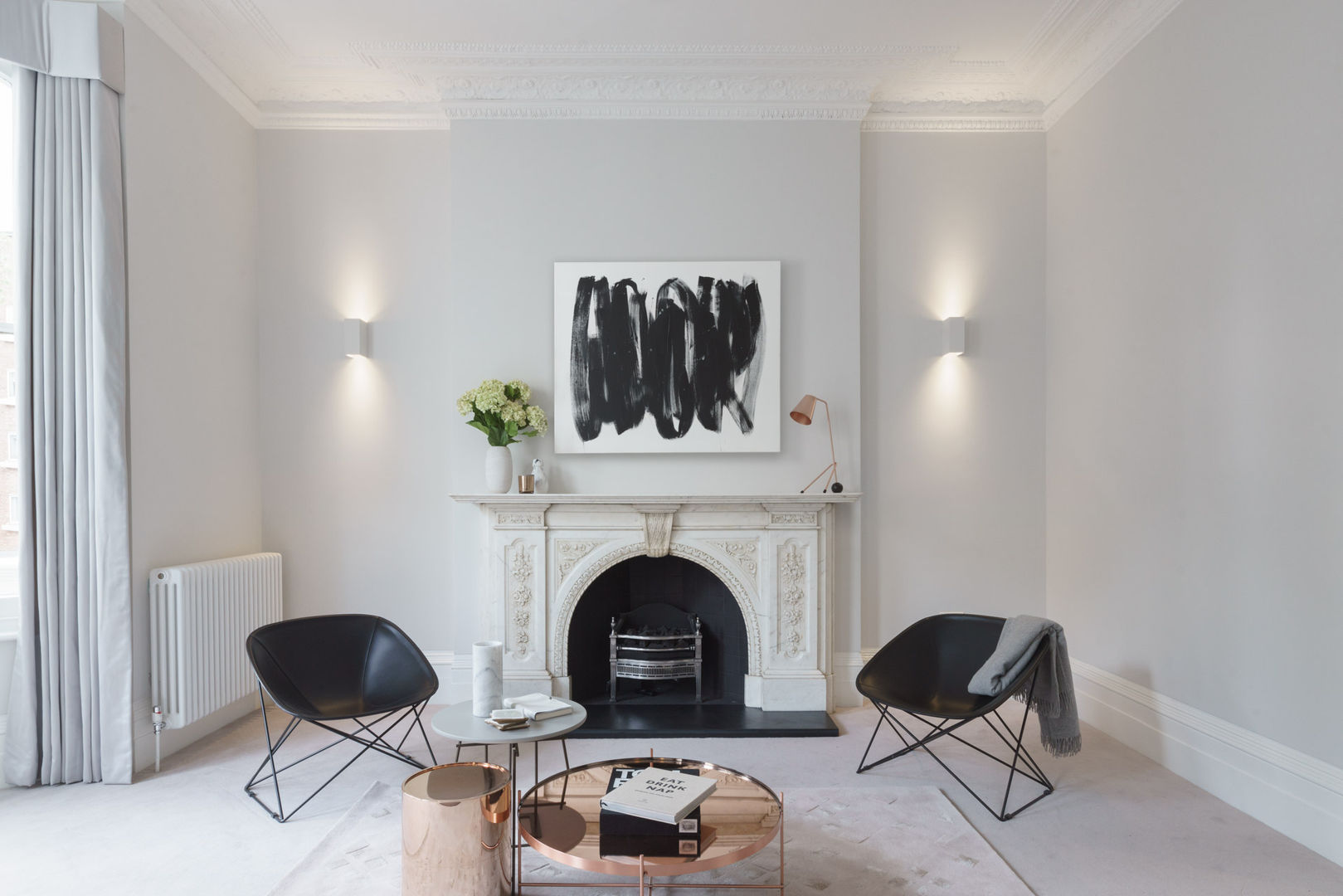 Lexham sitting room homify غرفة المعيشة بلاستيك Shed,Design,interiordesign,interior designer,South Kensington,London,modern,artwork,sweetpea&willow