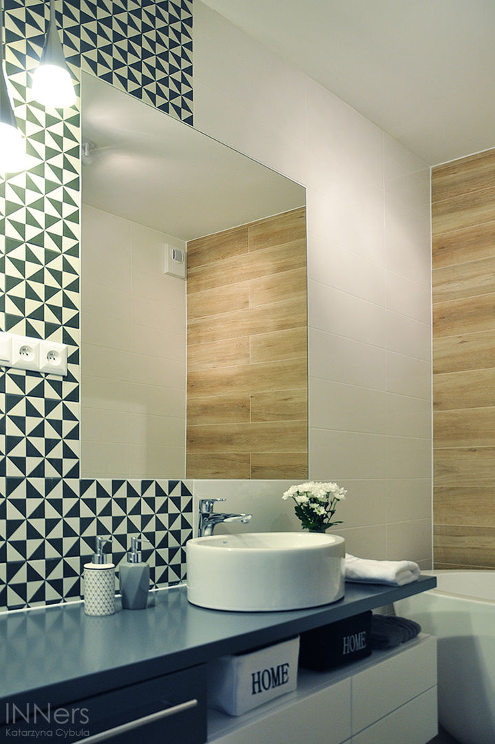 Mieszkanie 80m2 - Wiślane Tarasy, INNers - architektura wnętrza INNers - architektura wnętrza Bathroom