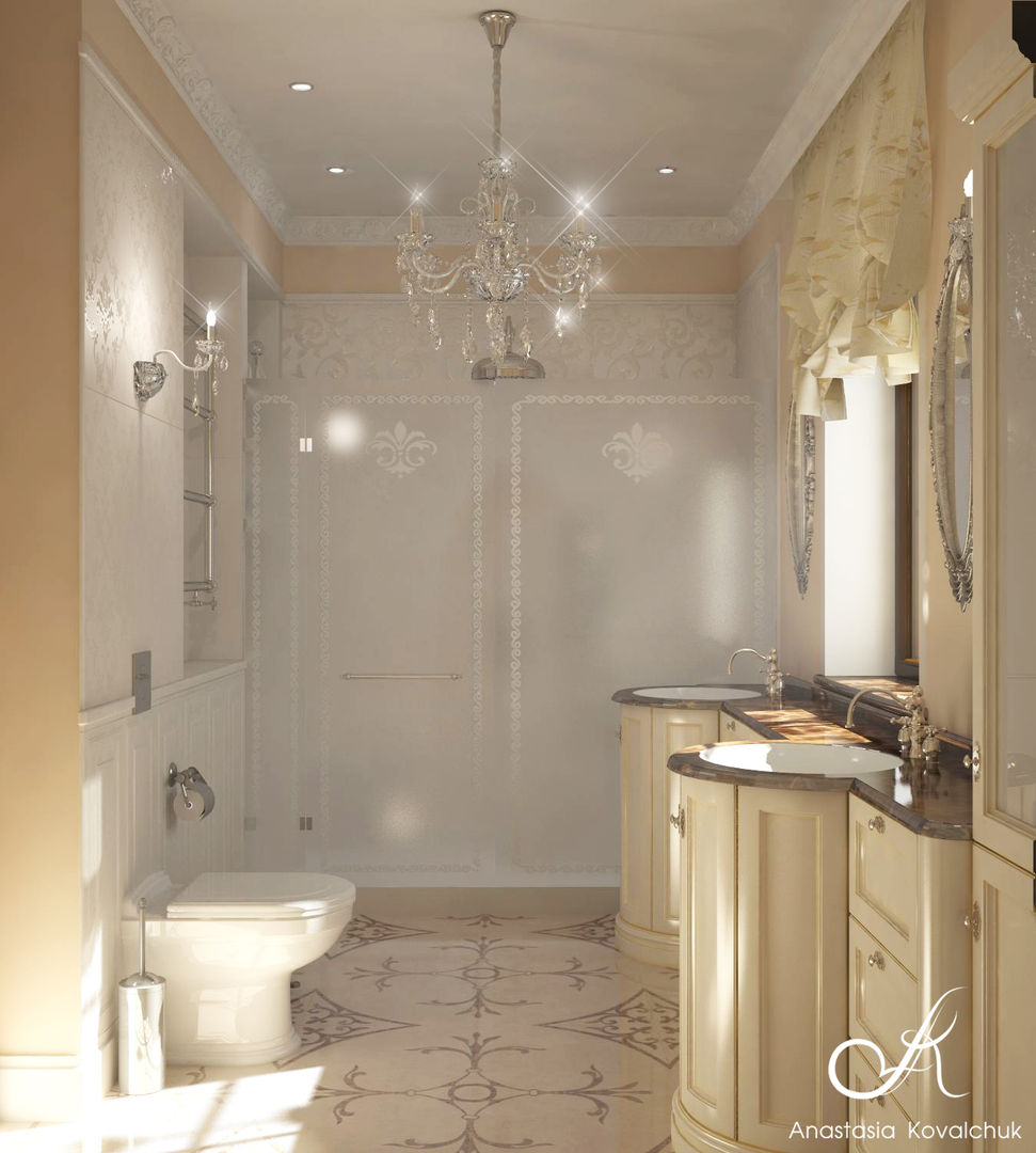 Villa, Design studio by Anastasia Kovalchuk Design studio by Anastasia Kovalchuk Classic style bathroom