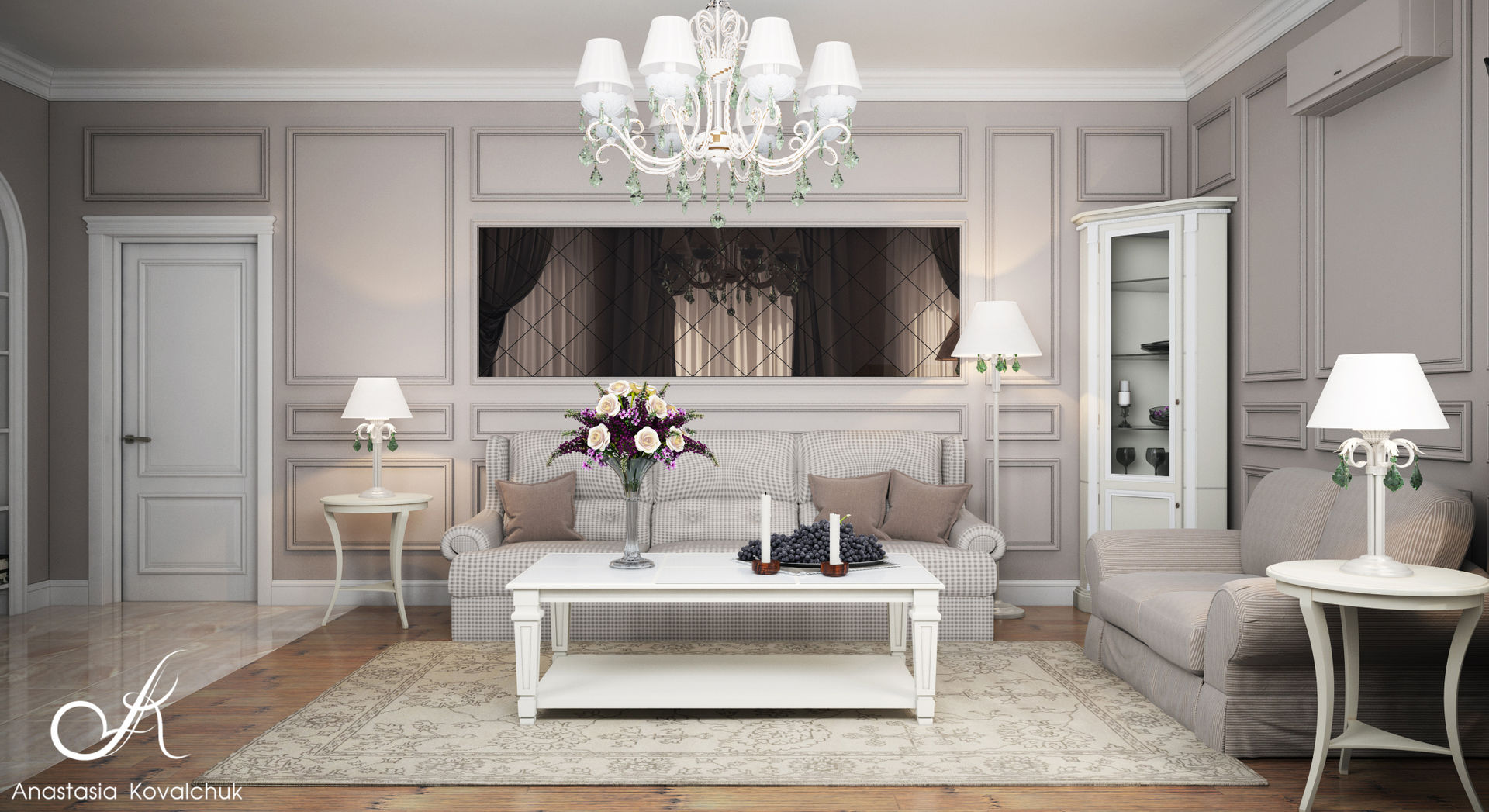 Villa, Design studio by Anastasia Kovalchuk Design studio by Anastasia Kovalchuk Salones de estilo clásico