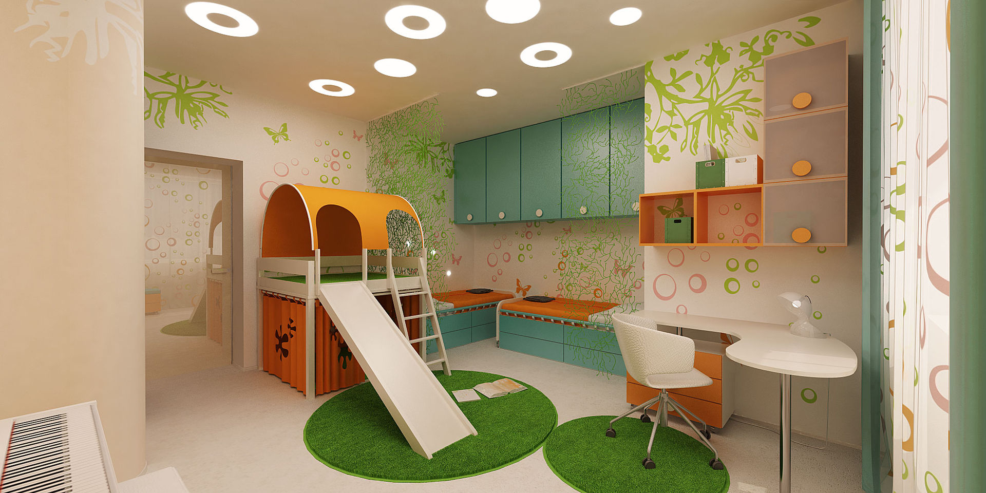 Апартаменты «ЭНЕРГИЯ ЦВЕТА», ART Studio Design & Construction ART Studio Design & Construction Dormitorios infantiles de estilo ecléctico