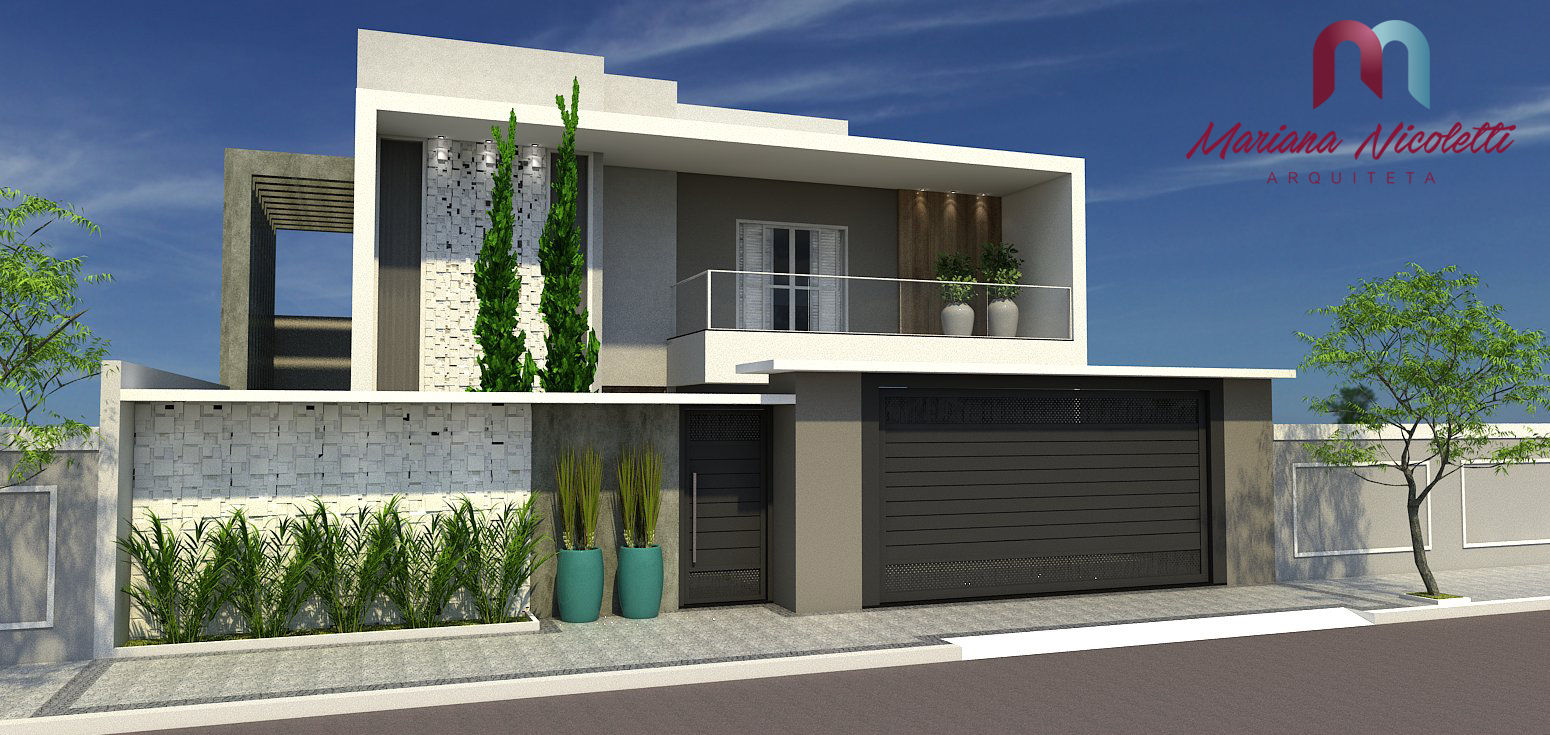 Fachada Residencial, Mariana Nicoletti - Arquiteta Mariana Nicoletti - Arquiteta Modern houses