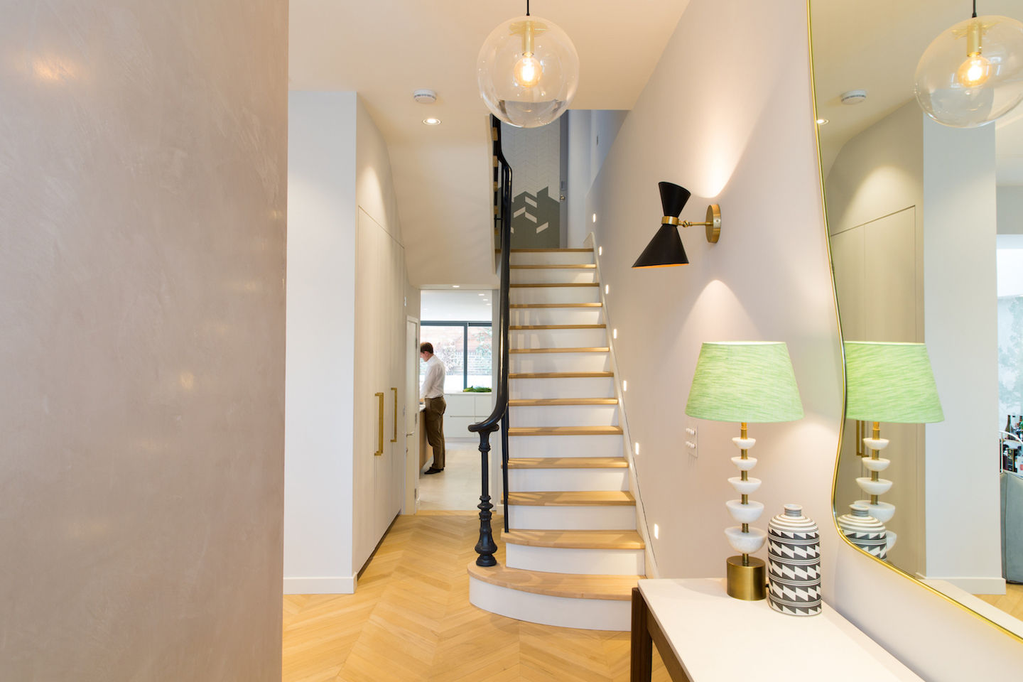 Hall - Brook Green London townhouse My-Studio Ltd Scandinavian style corridor, hallway& stairs Wood Wood effect hall,scandinavian