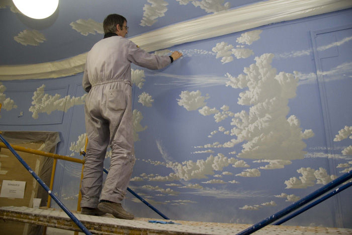 Antesala del cielo Jorge Fin. Murals Pasillos, vestíbulos y escaleras de estilo clásico mural,wall painting