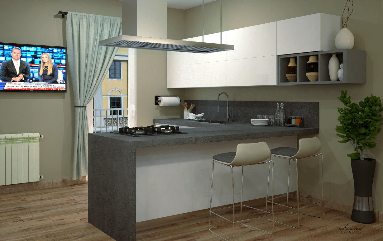 Ristrutturazione di un appartamento nel centro di S. Agata Militello., giuseppemarotta giuseppemarotta Cocinas de estilo moderno