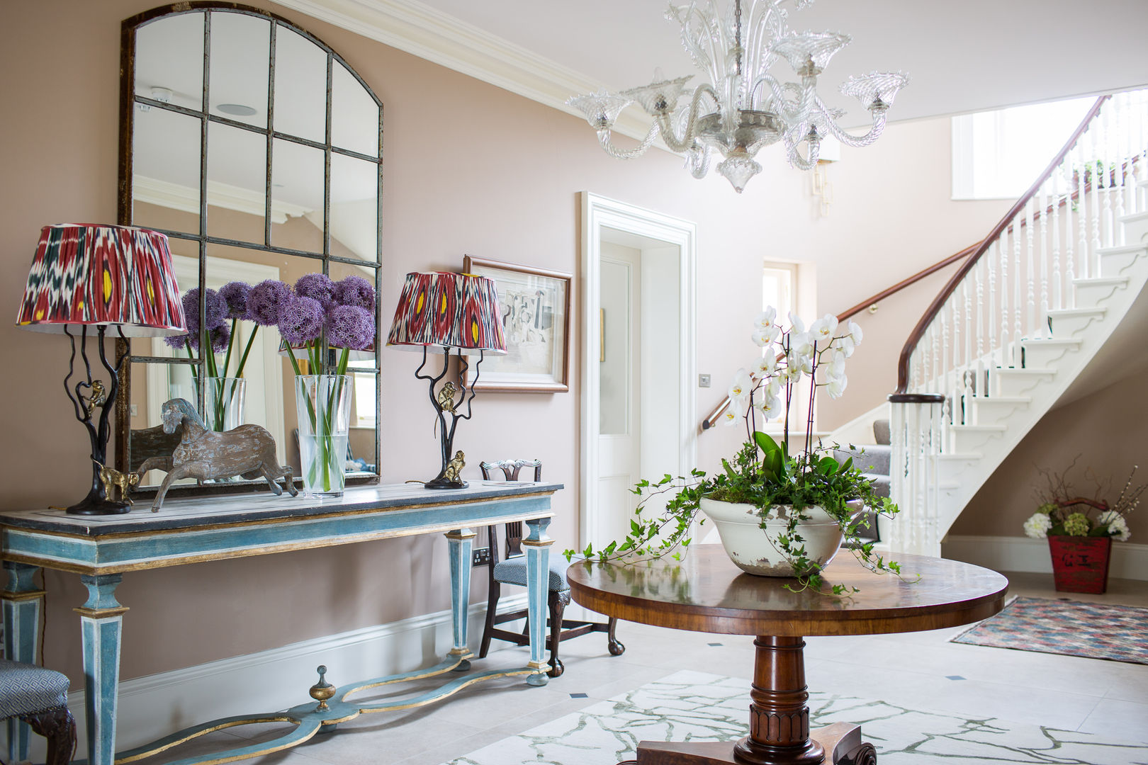 Country Manor Entrance Hall Thompson Clarke Classic style corridor, hallway and stairs