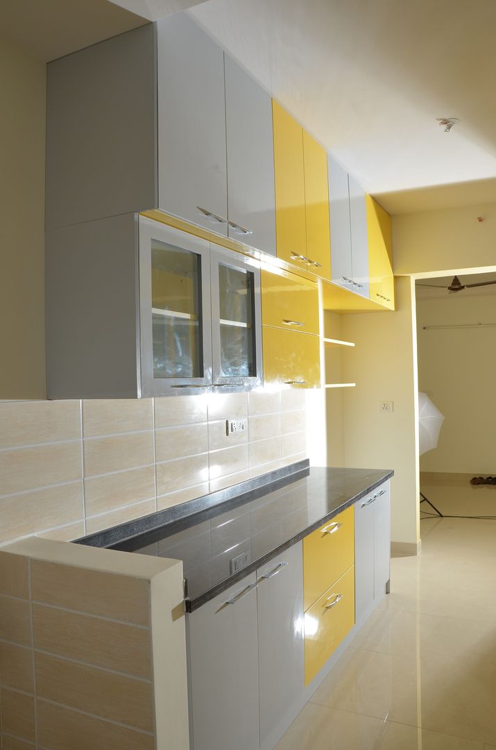 Parallel Kitchen Design India homify Asian style kitchen Plywood parallel kitchen,modular kitchen,kitchen designs