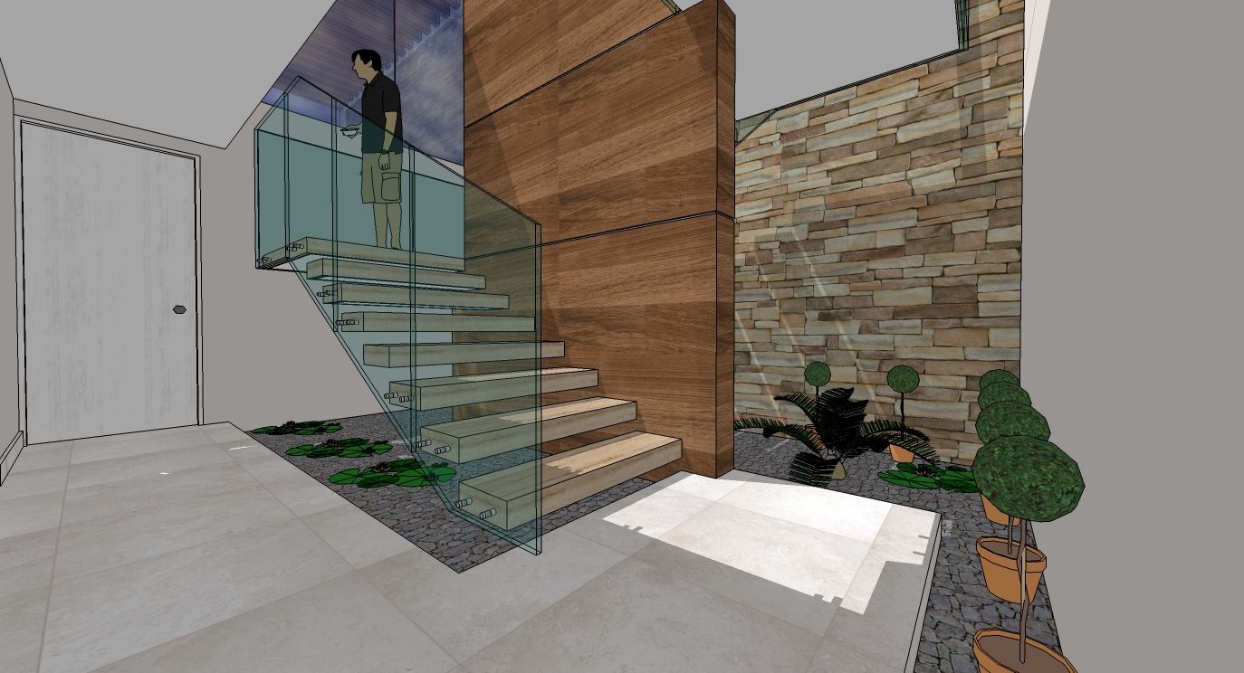 Townhouse en Cúa., MARATEA estudio MARATEA estudio Modern corridor, hallway & stairs Marble