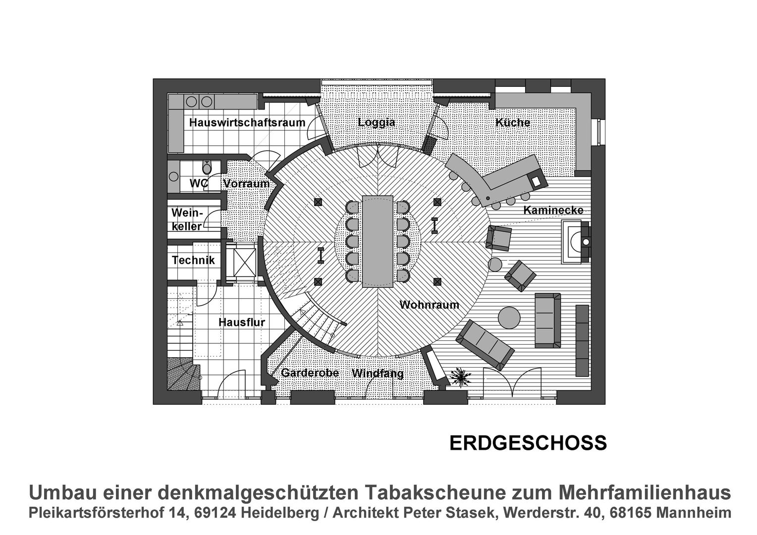 Umbau einer denkmalgeschützten Tabakscheune zum Zweifamilienhaus, Peter Stasek Architects - Corporate Architecture Peter Stasek Architects - Corporate Architecture Pareti & Pavimenti rurali Legno massello Variopinto