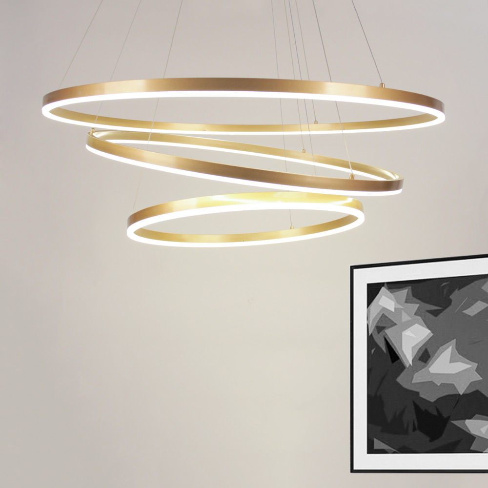 s.LUCE Ring Limited LED-Ringe mit Ø 60 / 80 / 100 cm in Goldfarben, Skapetze Lichtmacher Skapetze Lichtmacher Salle à manger moderne Eclairage