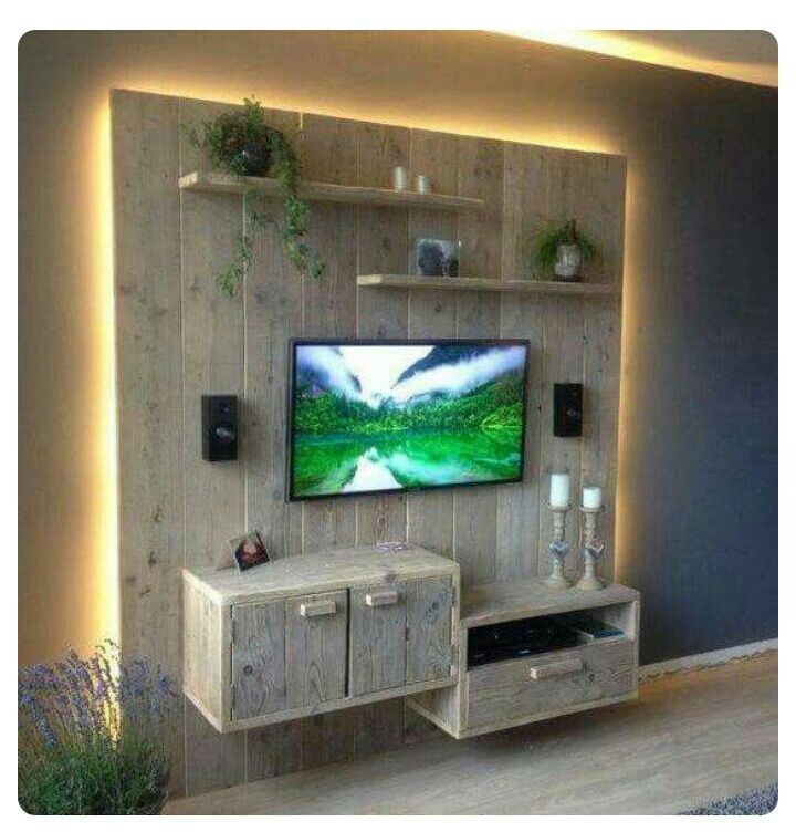 Pallet Wall Mount Unit Pallet Furniture Cape Town Rustic style media room Furniture