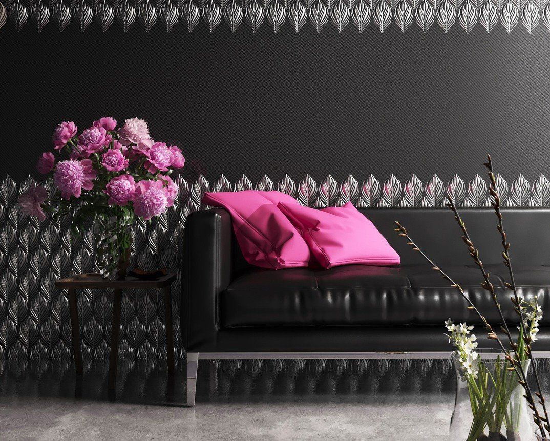 Black sofa SolidART Digital Architecture Modern living room Sofas & armchairs