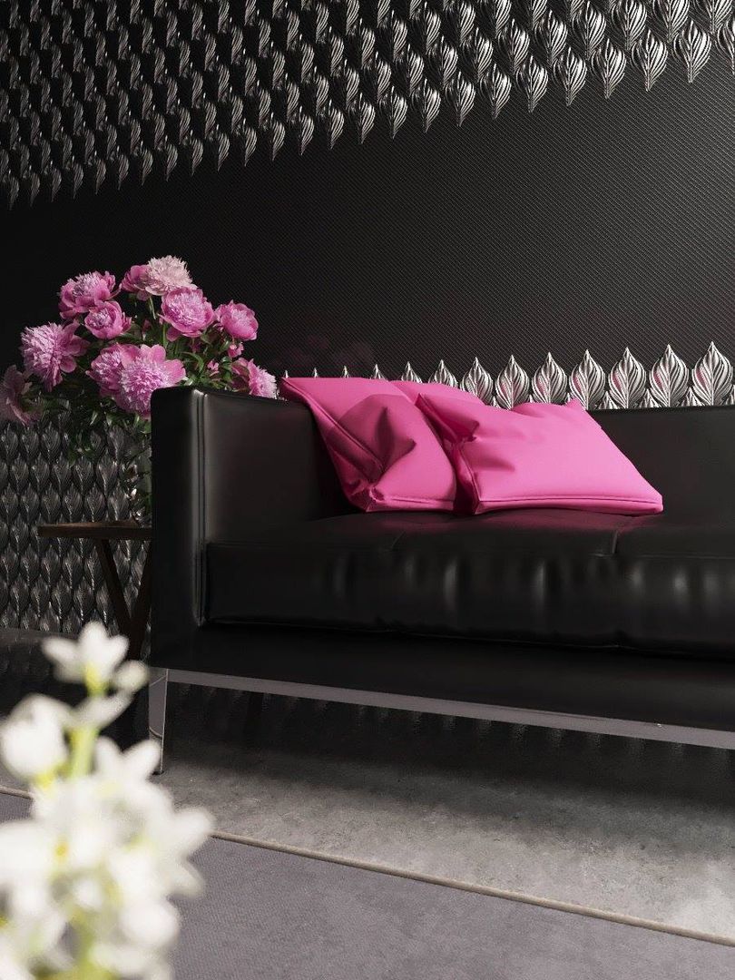 Black sofa SolidART Digital Architecture Living room Sofas & armchairs