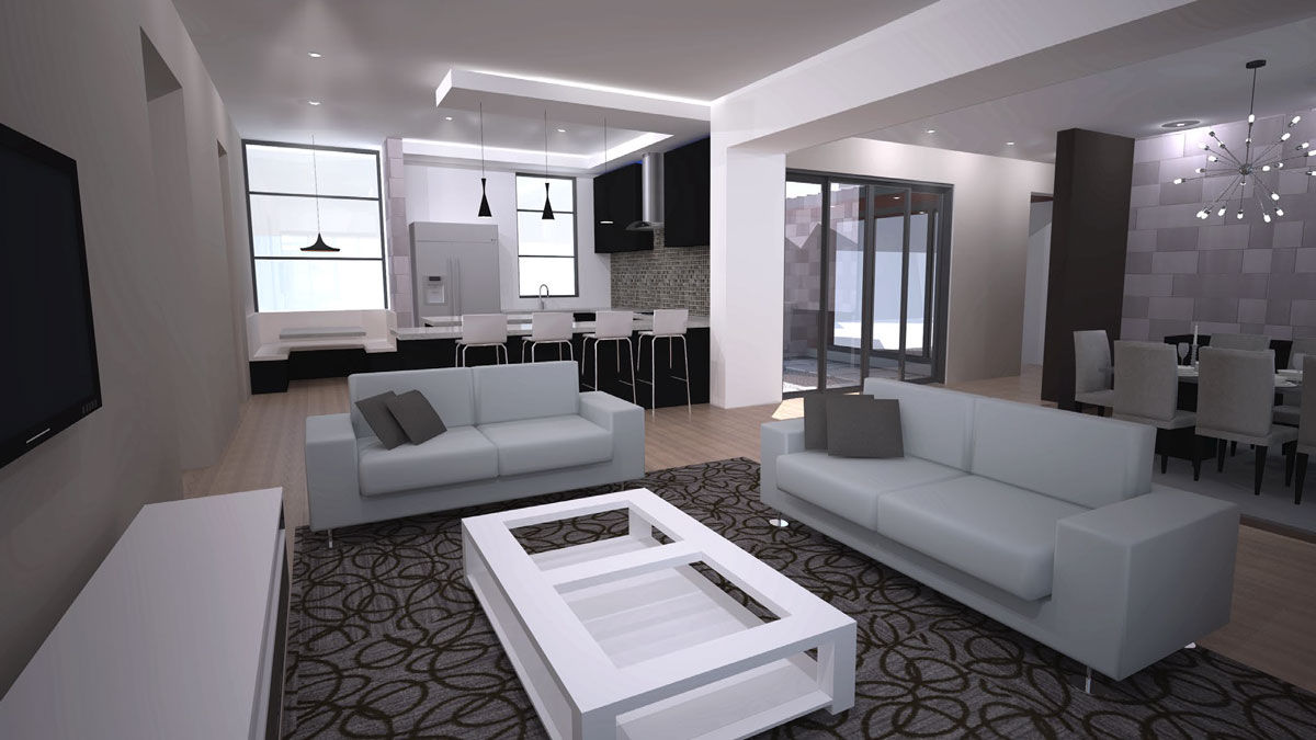 Lounge interior A4AC Architects Modern Living Room Bricks