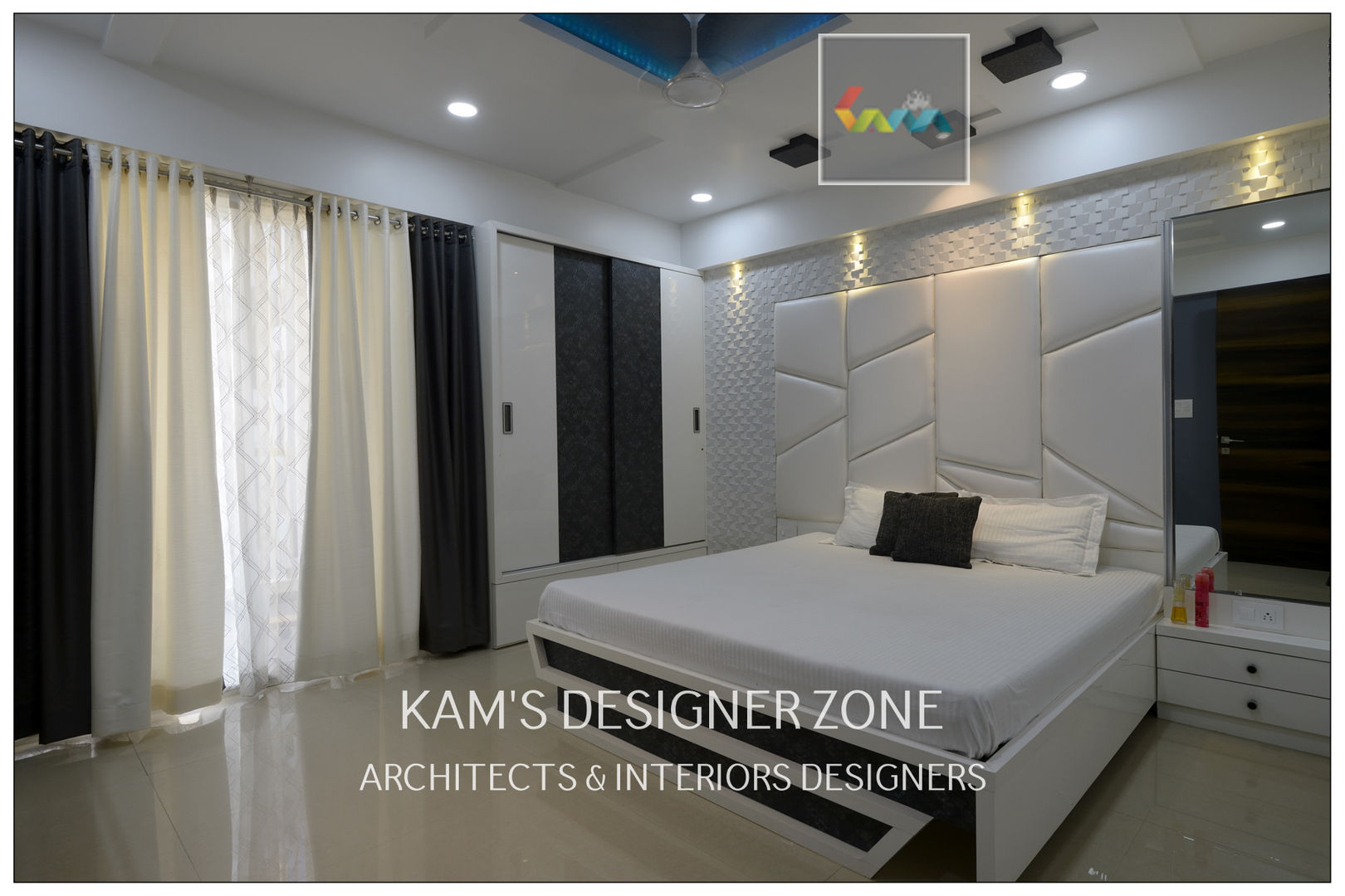 Flat Interior Design for PINKY AGARWAL, KAMS DESIGNER ZONE KAMS DESIGNER ZONE Modern style bedroom