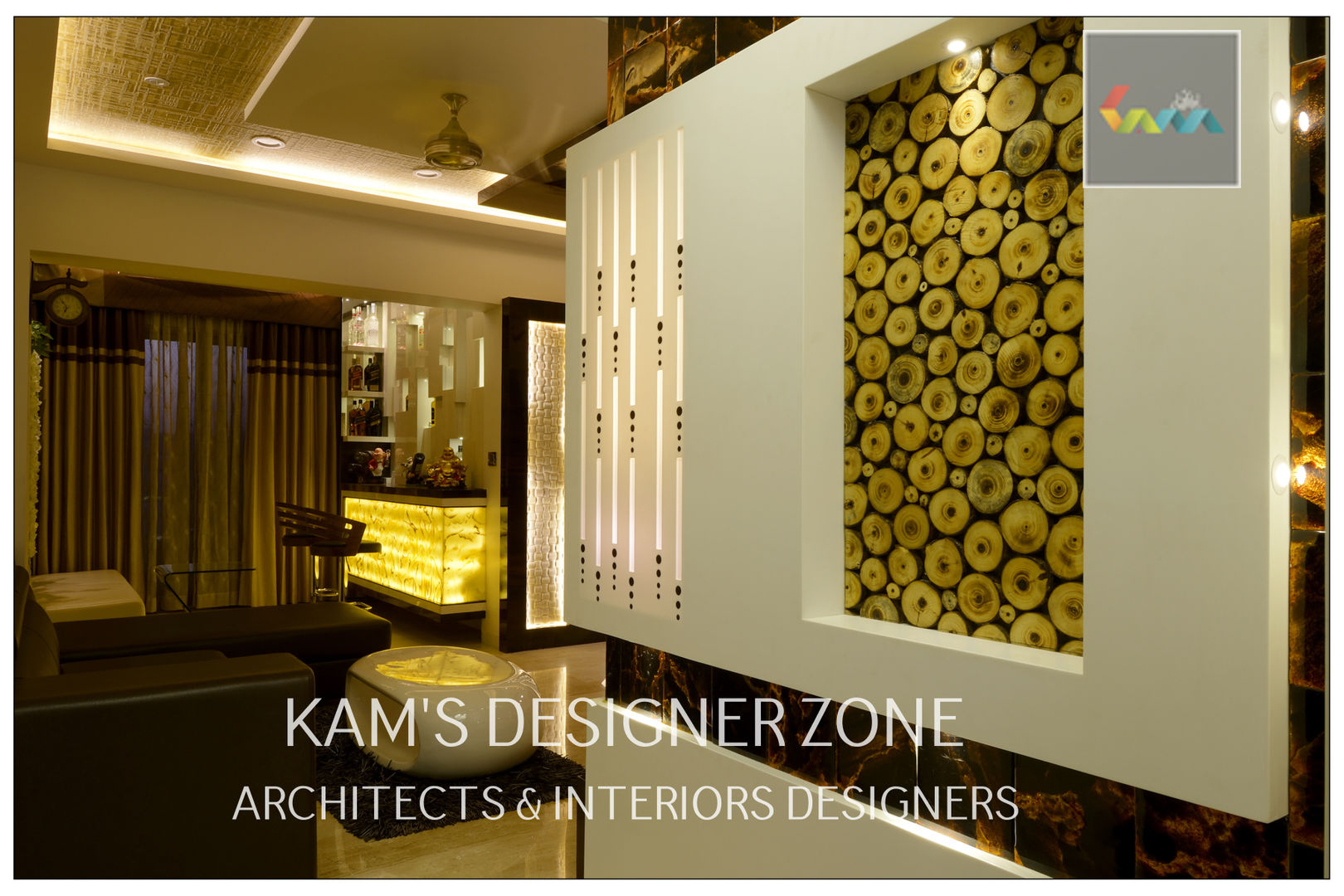 Home interior Design for Manish Thakkar, KAMS DESIGNER ZONE KAMS DESIGNER ZONE Стены и пол в стиле модерн