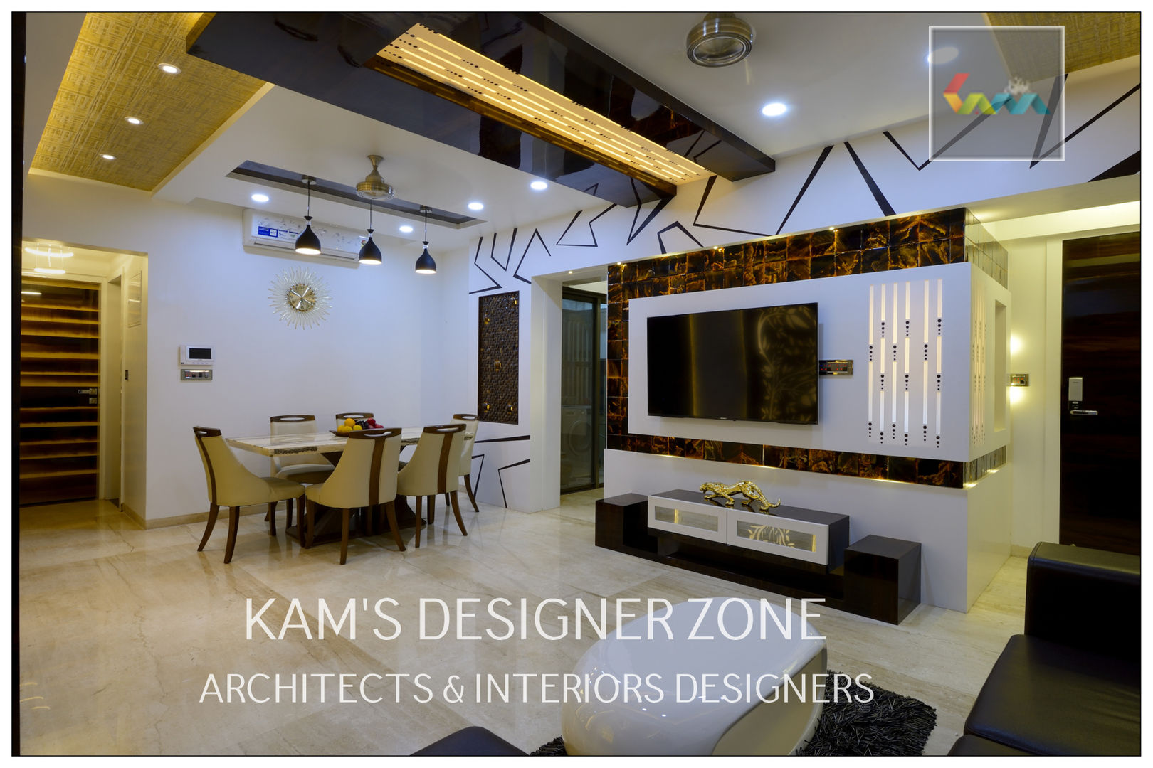 Home interior Design for Manish Thakkar, KAMS DESIGNER ZONE KAMS DESIGNER ZONE Гостиная в стиле модерн