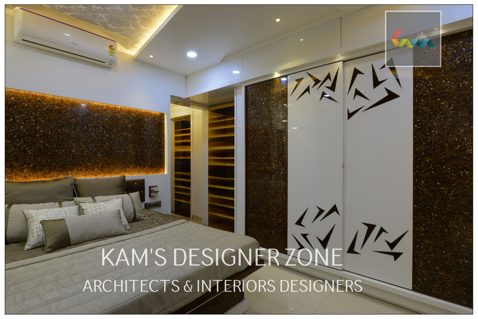 Home interior Design for Manish Thakkar, KAMS DESIGNER ZONE KAMS DESIGNER ZONE Спальня в стиле модерн
