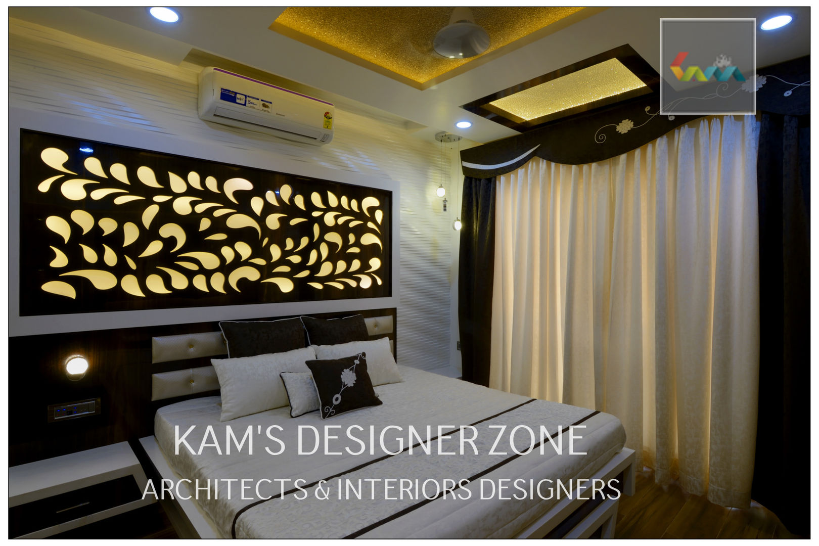 Home interior Design for Manish Thakkar, KAMS DESIGNER ZONE KAMS DESIGNER ZONE Спальня в стиле модерн