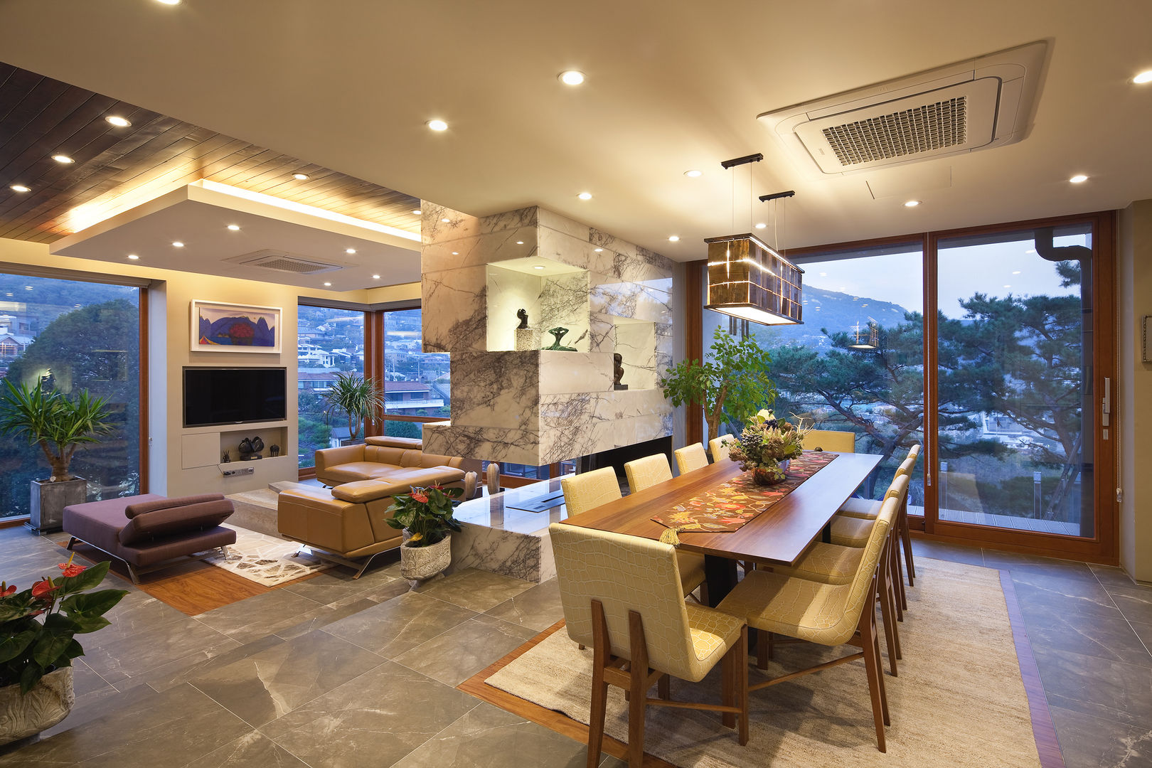 평창동 단독주택 3 _modern and luxury guest house, (주)건축사사무소 모도건축 (주)건축사사무소 모도건축 Modern dining room Tiles