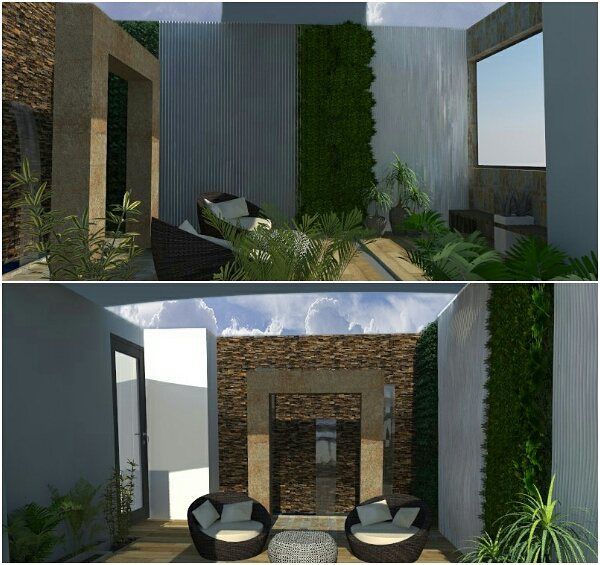 anteproyecto. render. 3HOUS Jardines de estilo moderno