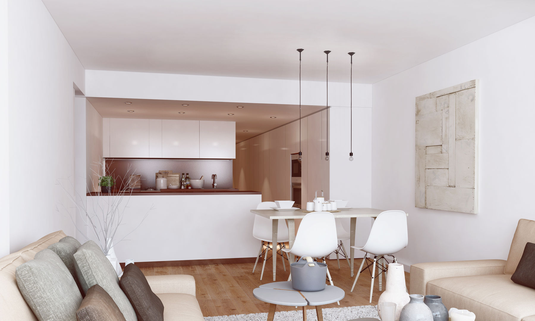 "The Closet" - 80 m²-, Tarragona. Sala de estar-comedor-cocina. GokoStudio Salas modernas