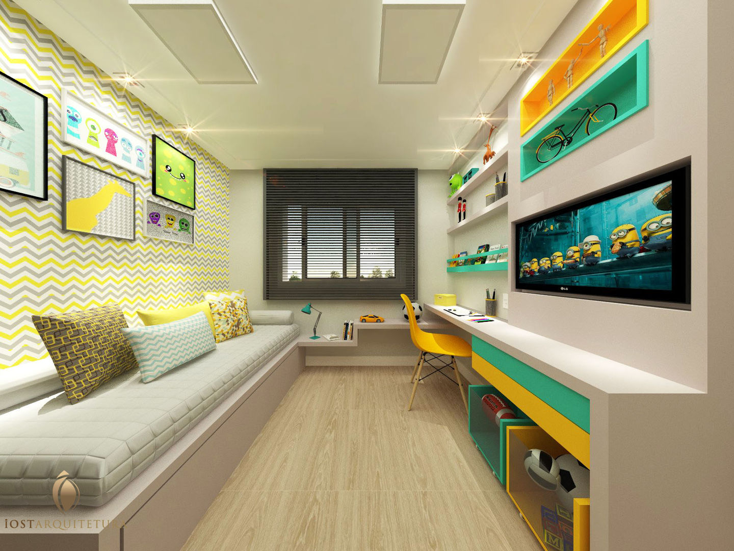 Dormitório de Jovem Adolescente Menino, iost Arquitetura e Interiores iost Arquitetura e Interiores Nursery/kid’s room
