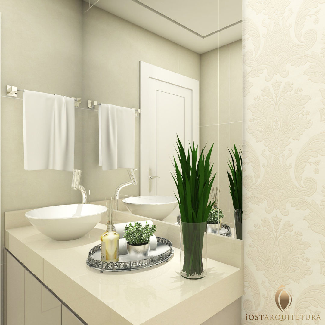 Banheiro para a suíte do casal, iost Arquitetura e Interiores iost Arquitetura e Interiores Modern bathroom Granite
