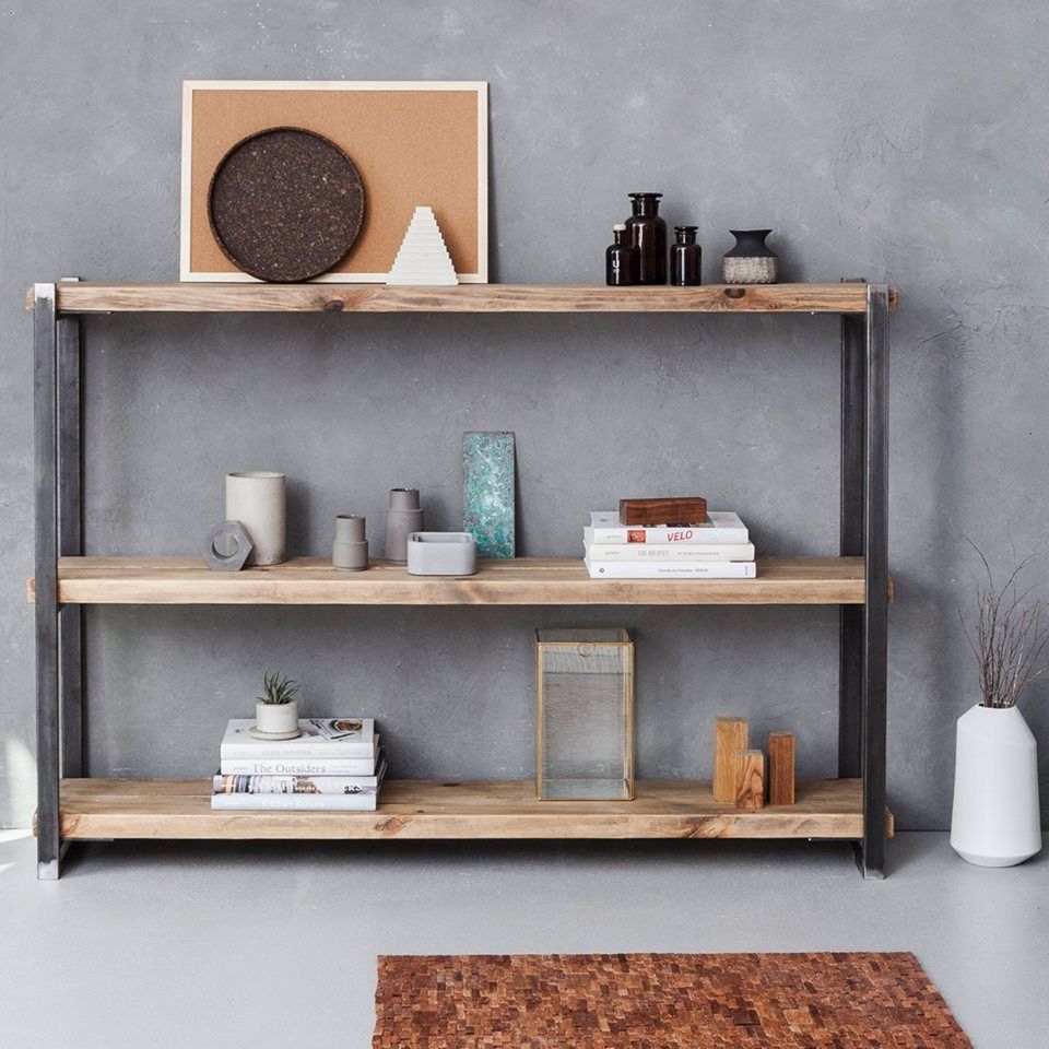 Unikate Eichen- und Bauholzträume, FraaiBerlin GmbH FraaiBerlin GmbH Living room آئرن / اسٹیل Shelves