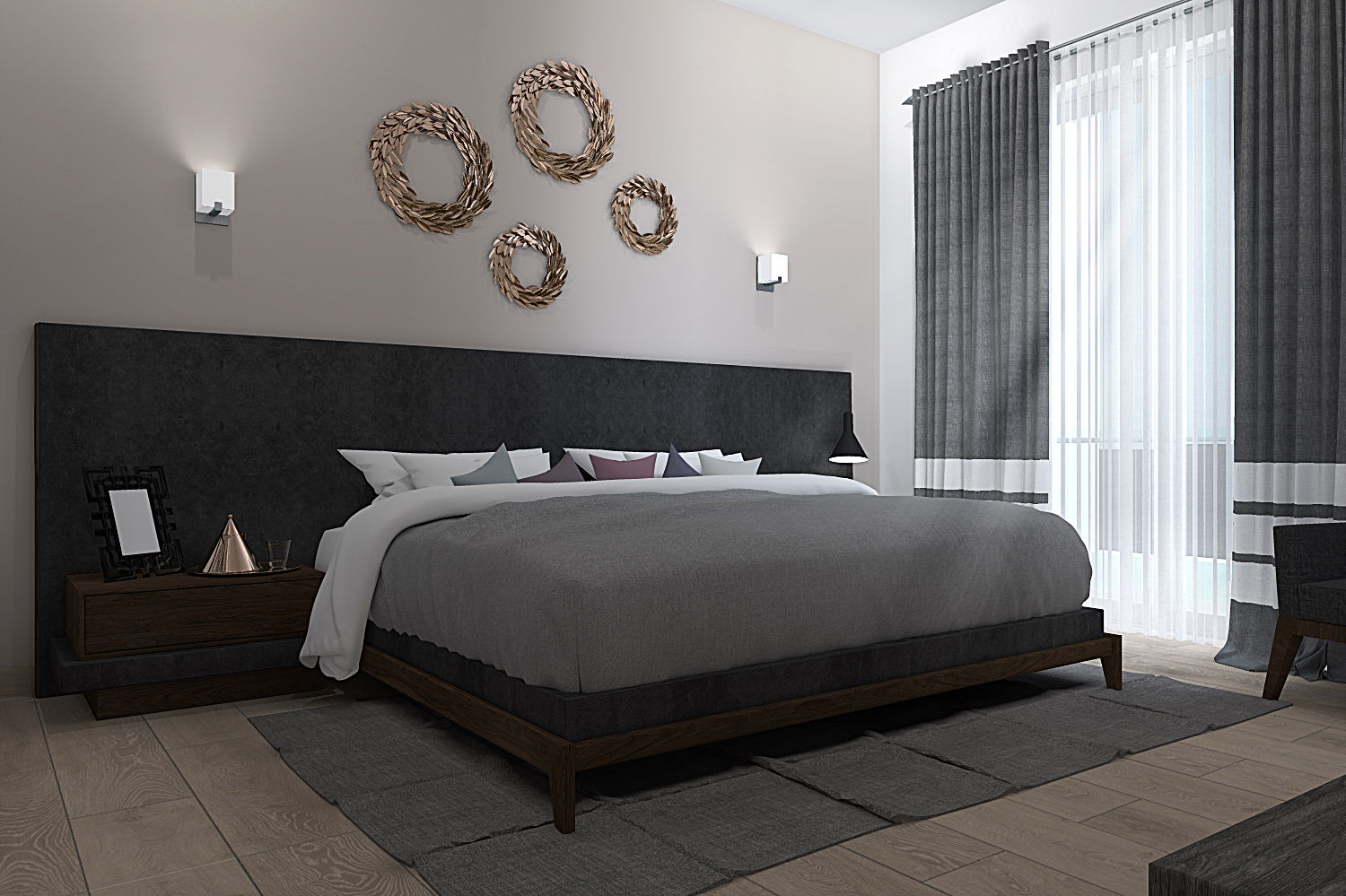 RECAMARA PRINCIPAL homify Dormitorios modernos Derivados de madera Transparente