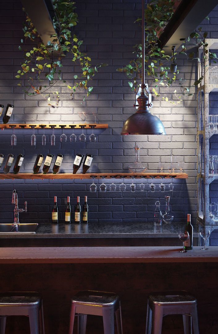 TU LAS mode B wine rack in commercial interior - wine bar/restaurant/winery/hotel | walnut TU LAS Bodegas de estilo moderno Madera Acabado en madera Bodegas