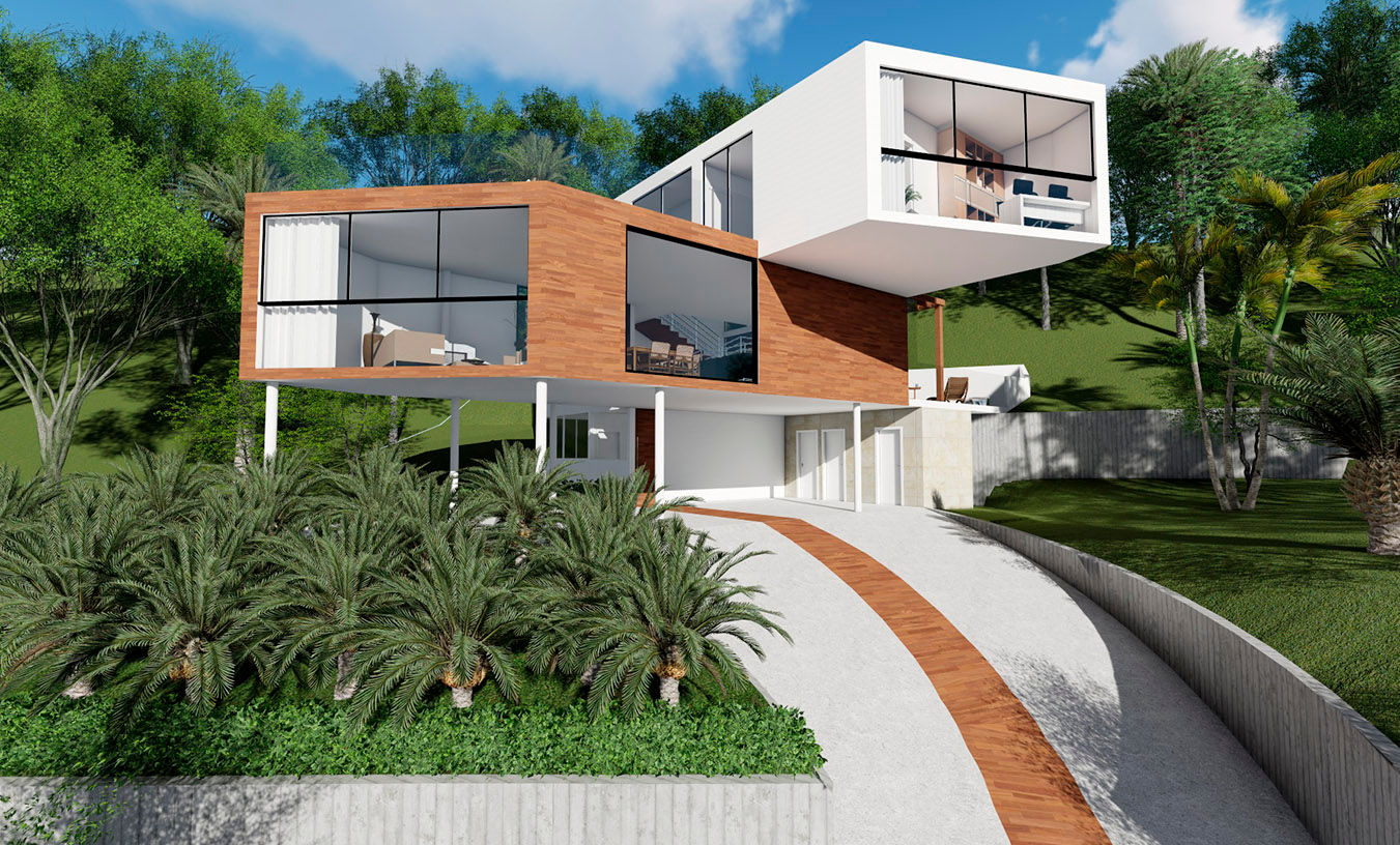 ARQUITETURA RESIDENCIAL CONTEMPORÂNEA CAPITAL VILLE, Aresto Arquitetura Aresto Arquitetura 모던스타일 주택