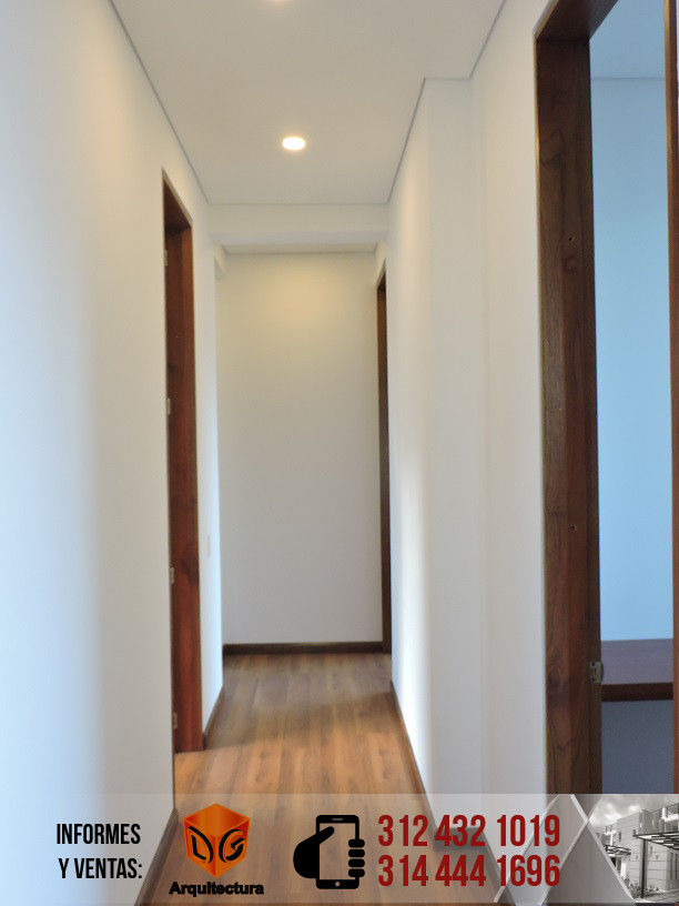 CASA CANELON, DG ARQUITECTURA COLOMBIA DG ARQUITECTURA COLOMBIA Modern corridor, hallway & stairs