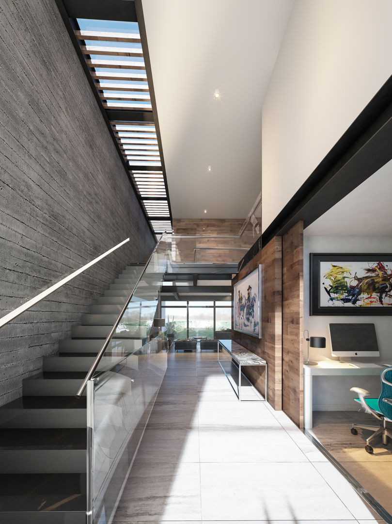 Vestibulo casa ZL homify Pasillos, vestíbulos y escaleras de estilo moderno Concreto