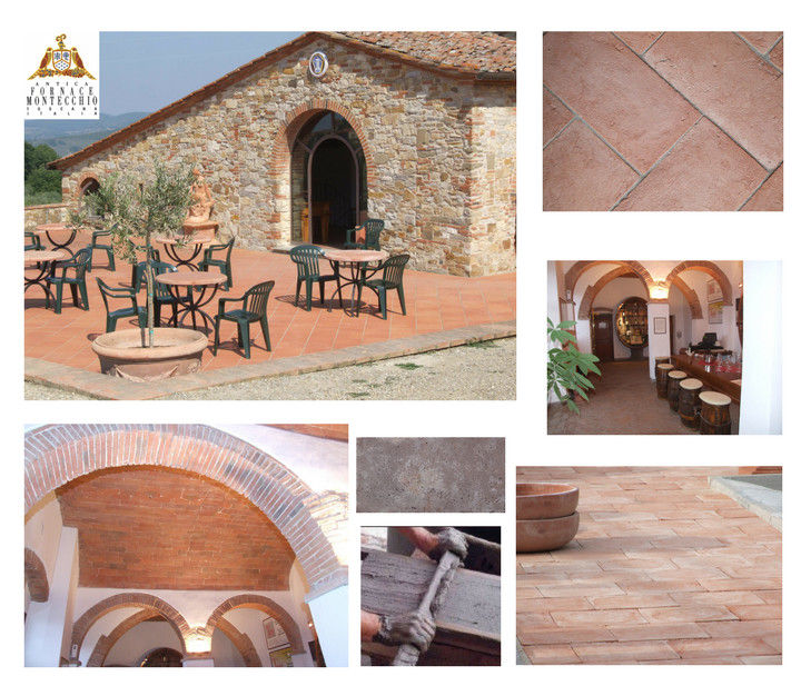 FATTO A MANO TERRACOTTA D'IMPRUNETA, Montecchio S.r.l. Montecchio S.r.l. Dinding & Lantai Gaya Mediteran Ubin