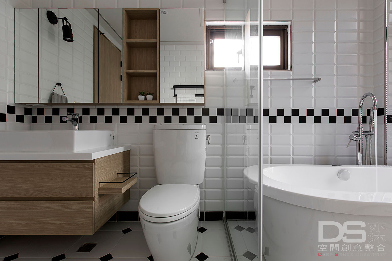 頭份 藍調漫遊, DS亦沐空間創意整合 DS亦沐空間創意整合 Scandinavian style bathroom Tiles