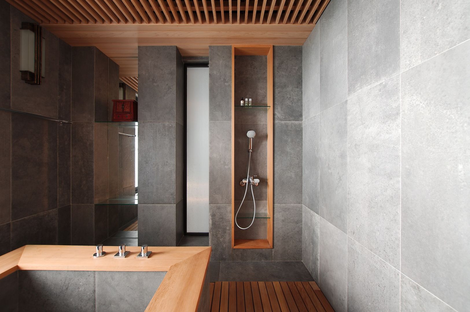 北投陳宅, 直方設計有限公司 直方設計有限公司 Asian style bathroom Solid Wood Multicolored