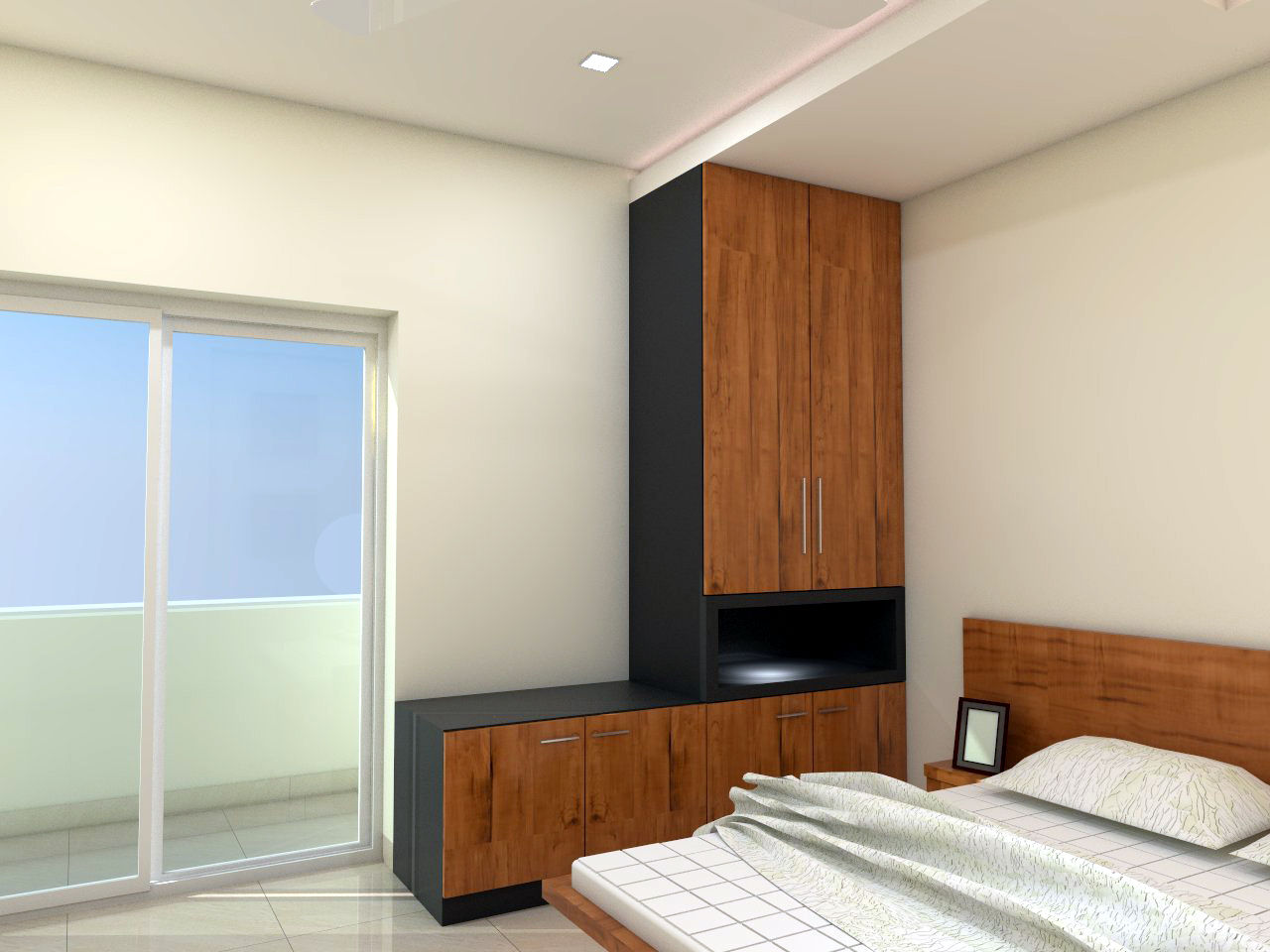 Guest Bed Room - Wardrobe homify Bedroom پلائیووڈ