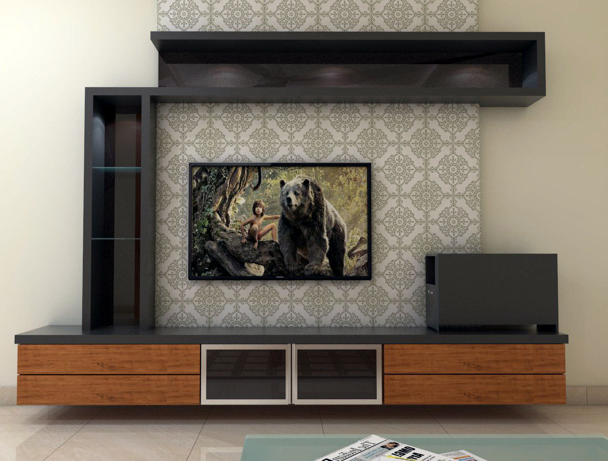 TV Unit homify Living room پلائیووڈ