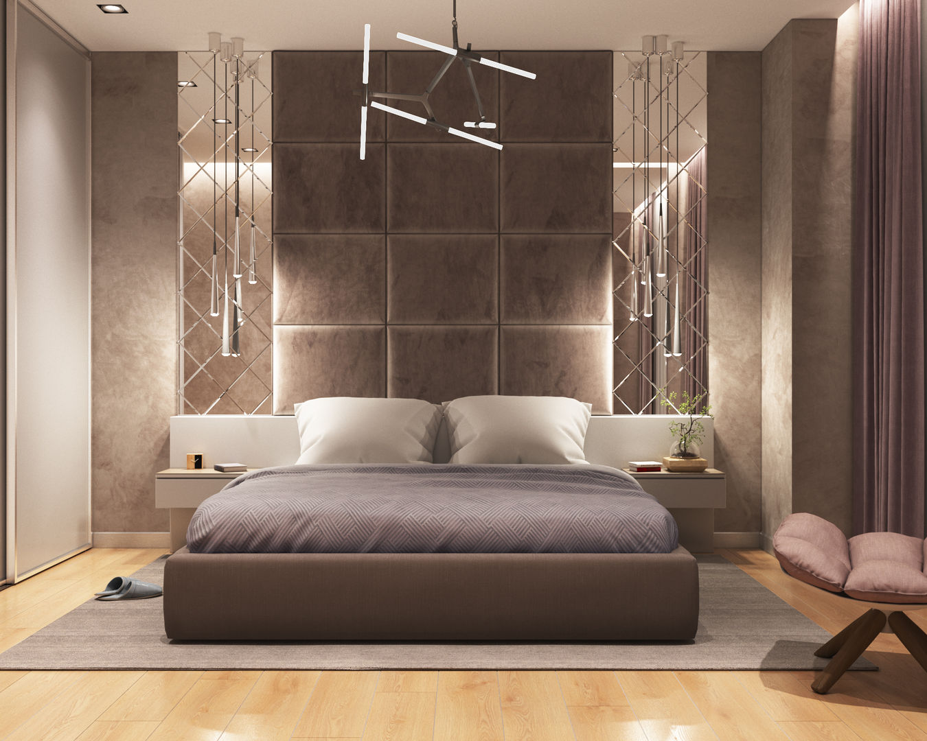 Элегантная простота, дизайн-студия ПРОСТРАНСТВО ДИЗАЙНА дизайн-студия ПРОСТРАНСТВО ДИЗАЙНА Modern style bedroom