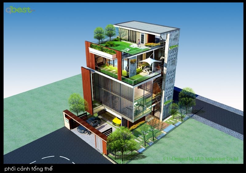 Thiết kế kiến trúc biệt thự, Công ty TNHH Thiết kế và Ứng dụng QBEST Công ty TNHH Thiết kế và Ứng dụng QBEST Villa