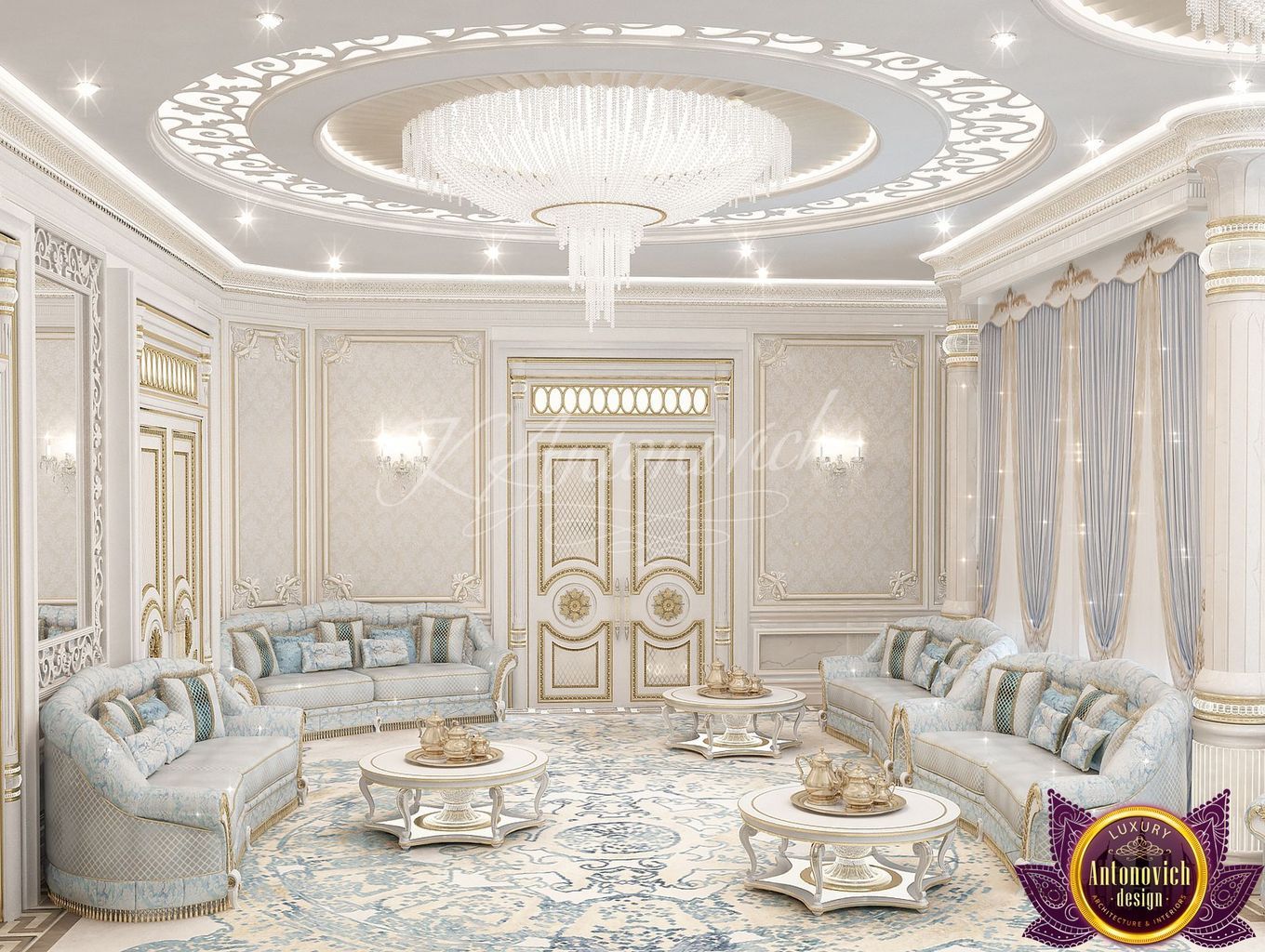 ​ Living room design ideas of Katrina Antonovich, Luxury Antonovich Design Luxury Antonovich Design Salas de estilo clásico