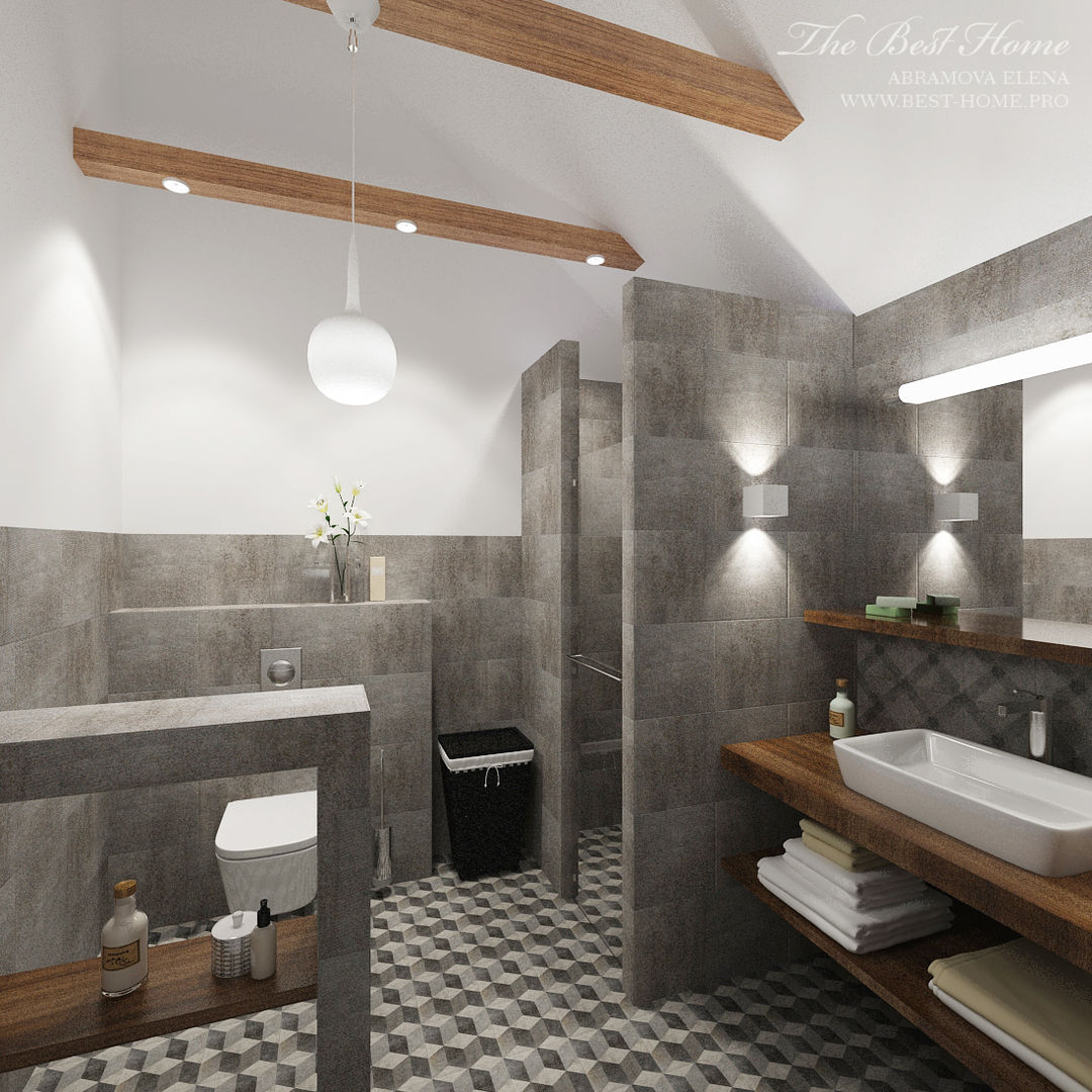 Дизайн интерьера коттеджа в пос.Нагорное, Best Home Best Home Scandinavian style bathroom