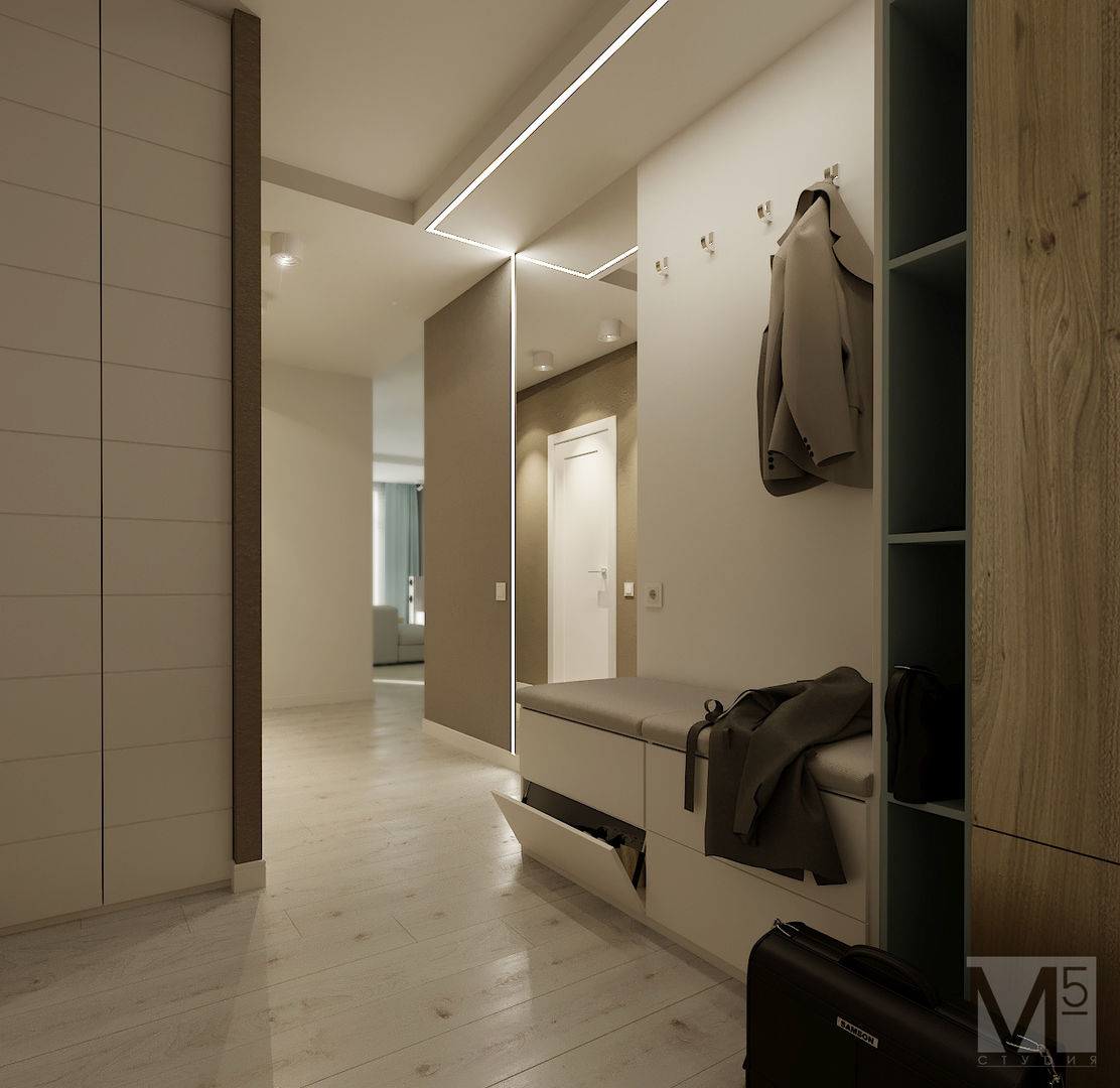 проект Breeze, M5 studio M5 studio Pasillos, vestíbulos y escaleras escandinavos Madera Acabado en madera