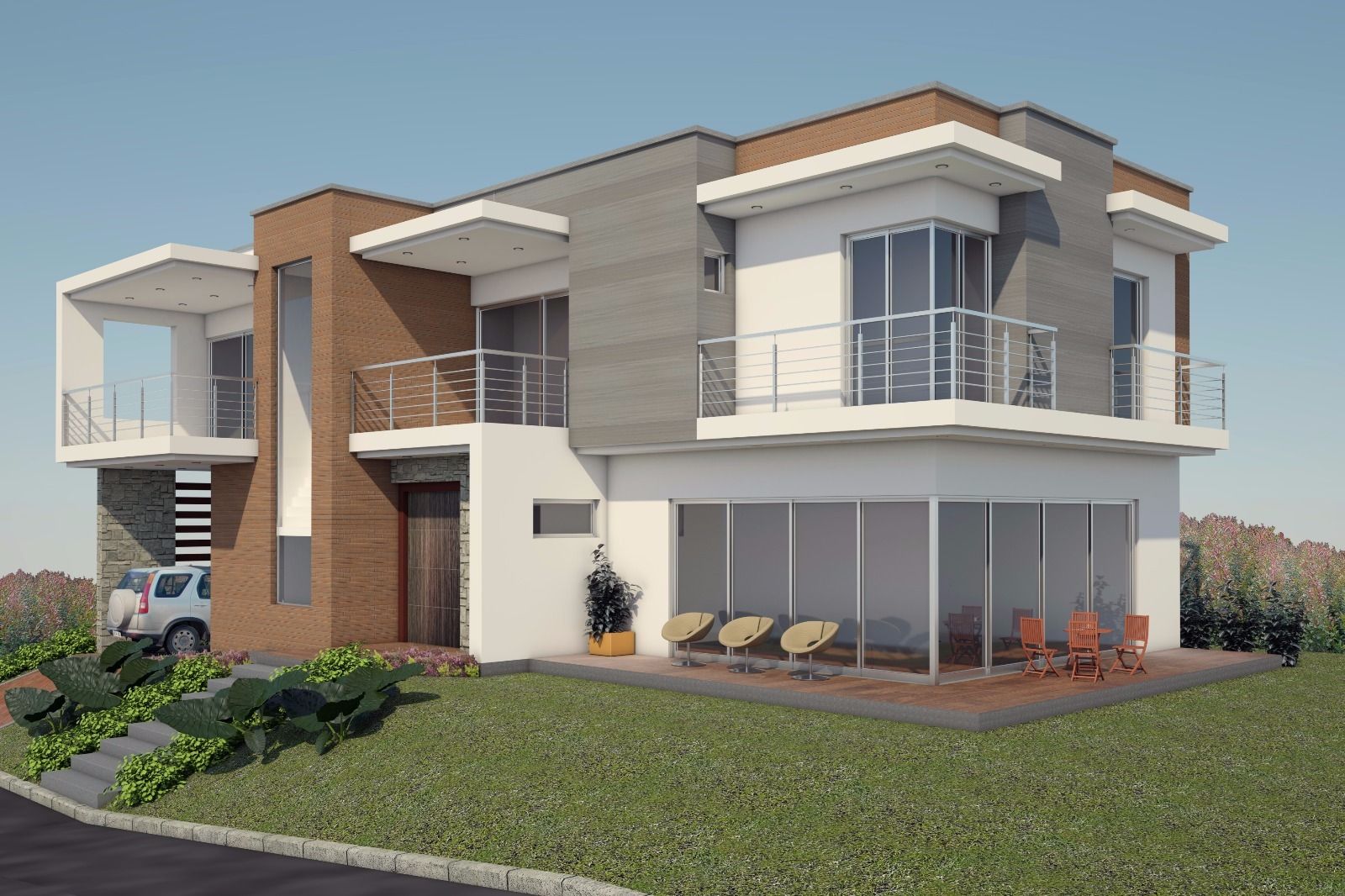 VIVIENDA LINDA GRANJA, G2 ESTUDIO G2 ESTUDIO Modern houses اینٹوں