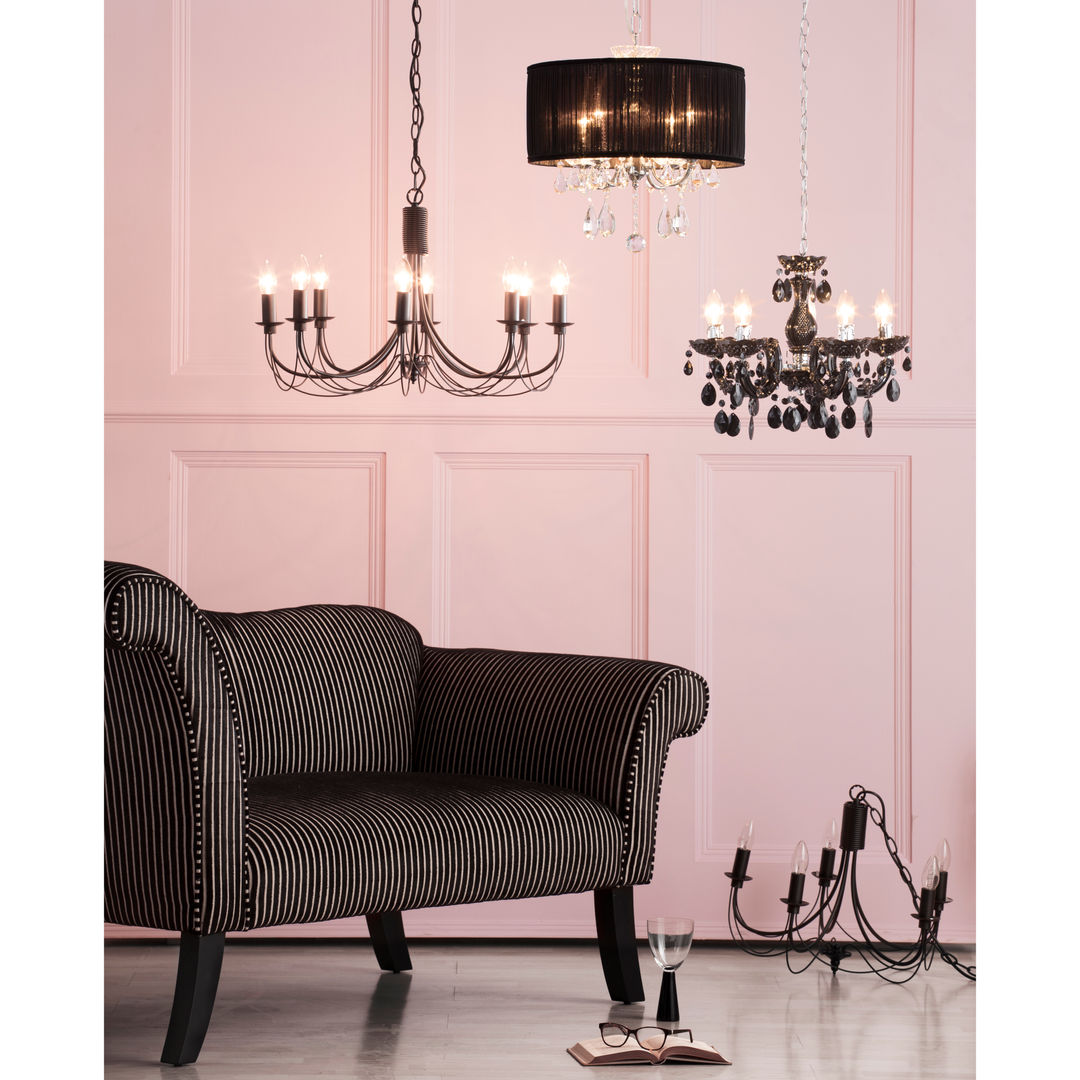 Rose Quartz interiors Litecraft غرفة المعيشة Litecraft,lighting,interior,rose quartz,modern ceiling light,contemporary light,chandelier,black chandelier,interior lights,modern chandeliers,lighting products,lighting collections,Lighting